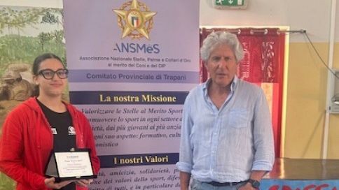 ​Il Comitato Provinciale dell’ANSMeS premia l’atleta mazarese Evelyn Calandrino