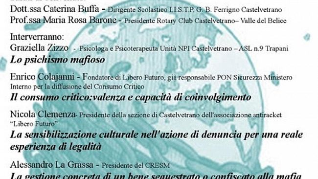 Convegno del Rotary club e dell’associazione Liberofuturo   in favore del consumo critico e responsabile