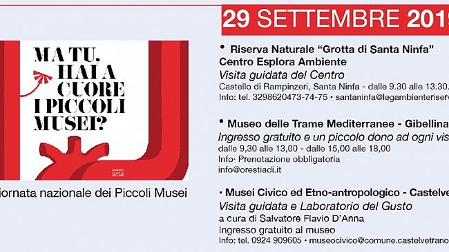 Castelvetrano aderisce alla giornata nazionale piccoli musei che si terrà domenica 29 settembre