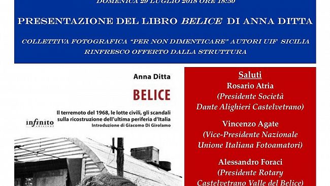 Questo pomeriggio al Momentum la presentazione del libro di Anna Ditta sul terremoto del Belice
