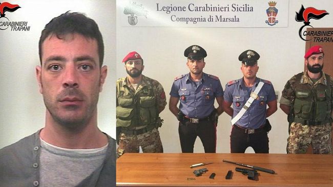 Marsala. Carabinieri. Nascondeva una pistola in casa, arrestato un marsalese.