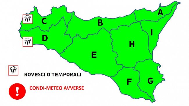 ​Allerta meteo in Sicilia occidentale per possibili burrasche e piogge
