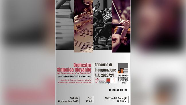 Trapani, domani il concerto di inaugurazione dell’anno accademico 2023/2024 del Conservatorio “Scontrino”