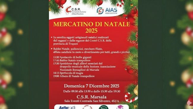 Un Natale di inclusione e solidarietà: torna a Marsala il Mercatino del CSR