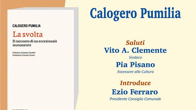 Si presenta a Menfi il libro dell'onorevole Calogero Pumilia 