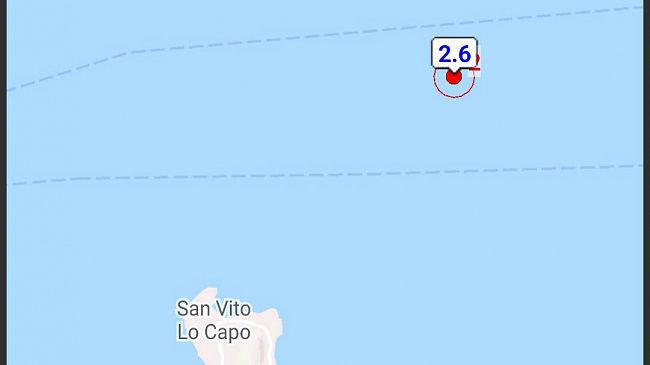 Terremoto al largo di San Vito Lo Capo