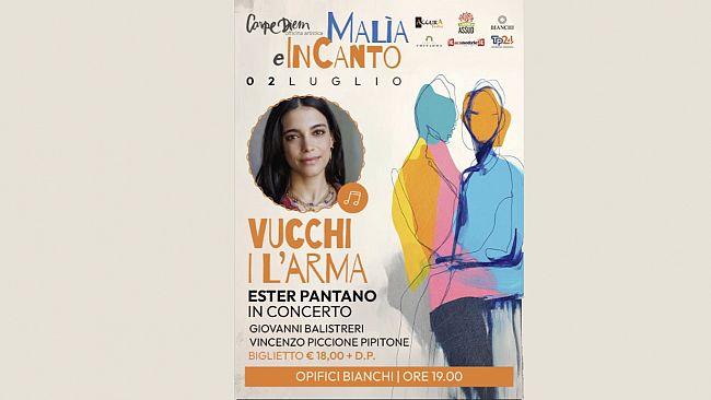 Marsala,  Rassegna Malìa e InCanto: Ester Pantano in concerto con “Vucchi i l’arma”