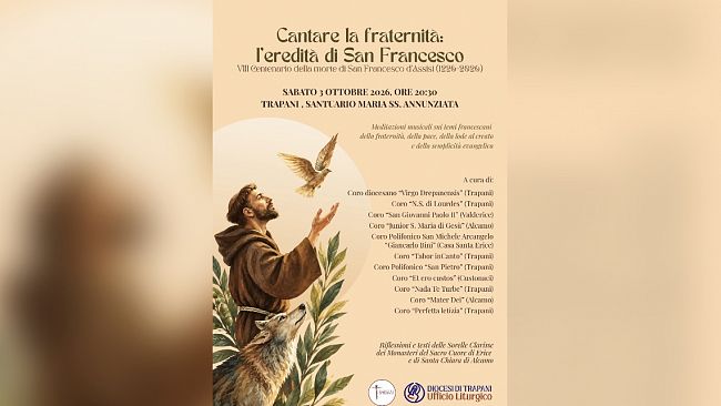 Cantare la fraternità: a Trapani musica e meditazioni per San Francesco