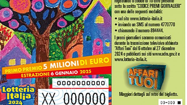 ​Lotteria Italia 2024, vola la Sicilia: staccati 545mila biglietti (+56%)