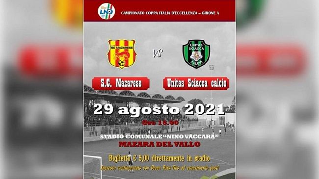 Al via il Campionato d'Eccellenza: domenica 29 Mazarese vs Unitas Sciacca 