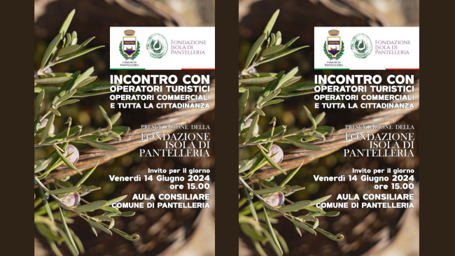 Pantelleria, incontro con operatori turistici, operatori commerciali e tutta la cittadinanza 