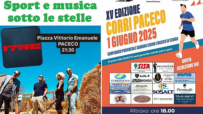 ​Paceco, 1° giugno di “sport e musica sotto le stelle”