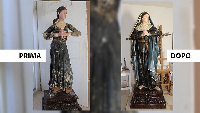 Mazara, restaurata la statua dell’Addolorata
