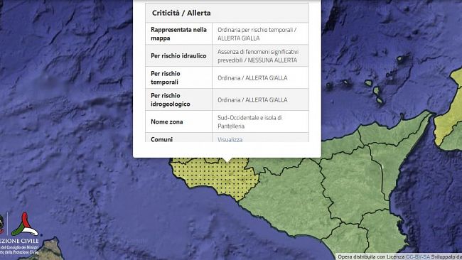 Maltempo in sicilia occidentale: allerta gialla nel trapanese per rovesci e rischio idrogeologico