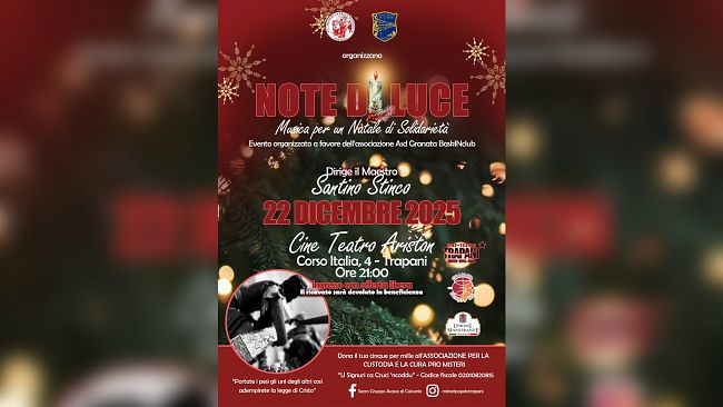 Trapani. ​“Note di Luce”, musica e solidarietà questa sera al Cine Teatro Ariston