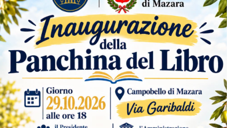 Campobello, domani l'inaugurazione della panchina del libro