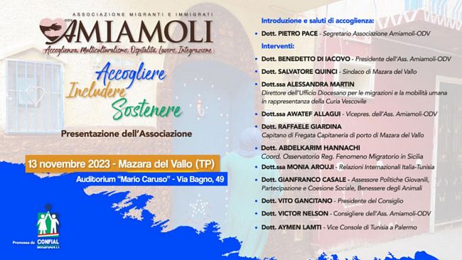 Il Vice Console di Tunisia in Visita a Mazara per la Presentazione dell'Associazione AMIAMOLI ODV  