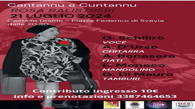 Catania, si riaccendono le luci del castello Ursino con “Cantannu e cuntannu: Omaggio a Rosa Balistreri” 