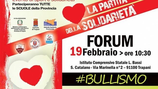 Trapani, Forum: La partita della solidarietà “Un calcio al Bullismo”