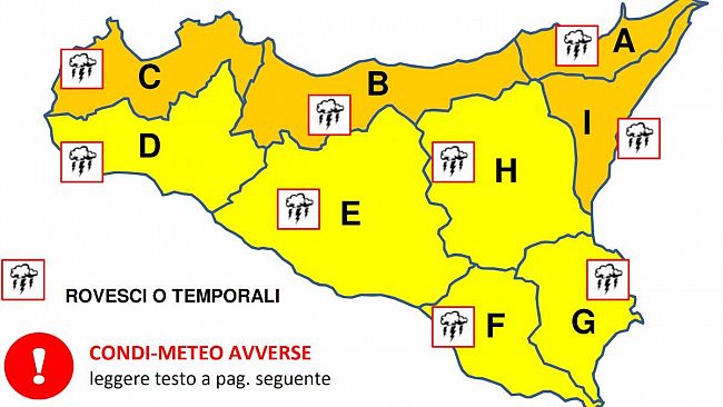 Forte maltempo in arrivo, diramata l’allerta meteo nel trapanese