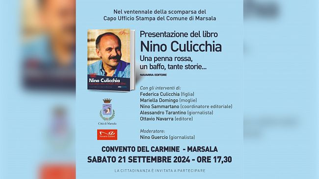 Marsala, presentazione del libro ​“Nino Culicchia. Una penna rossa, un baffo, tante storie...”