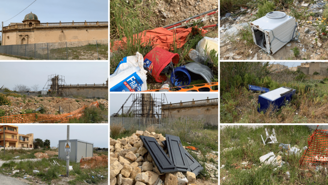 Discarica a cielo aperto nell'area archeologica di Santa Maria della Grotta
