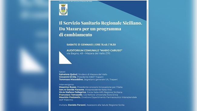 Mazara, Sanità: il 31 gennaio evento 