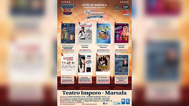 Marsala, il cartellone della XVI Rassegna teatrale “Lo Stagnone – scene di uno spettacolo