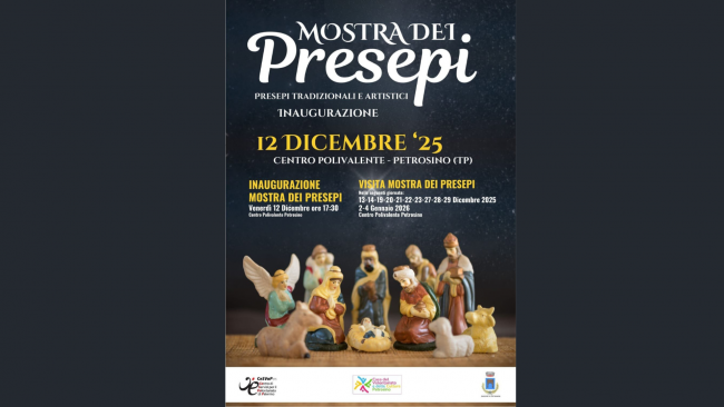 Petrosino, il 12 dicembre l'inaugurazione della Mostra dei Presepi 