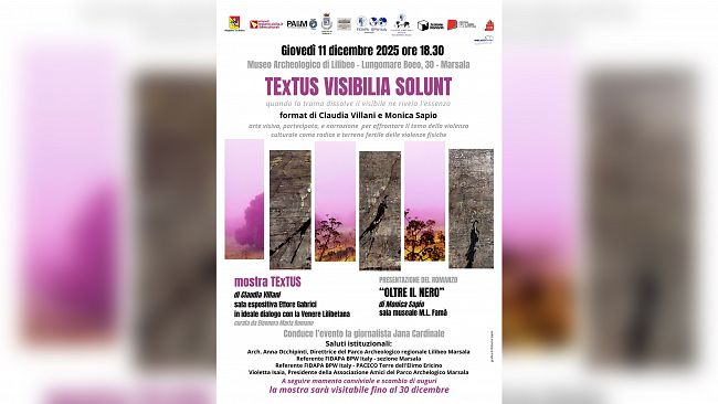 Letteratura e arte contemporanea al Museo Archeologico di Lilibeo l’11 dicembre