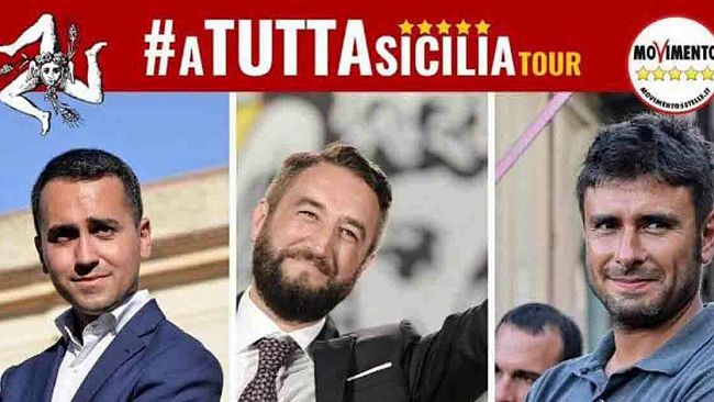 Mazara, M5S: #ATUTTASICILIA con i portavoce Luigi Di Maio, Alessandro Di Battista e  Giancarlo Cancelleri