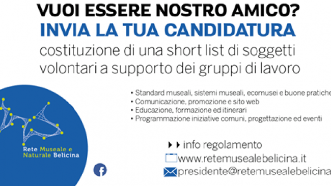 “Amici della Rete Museale e Naturale Belicina”. Come inviare la propria candidatura