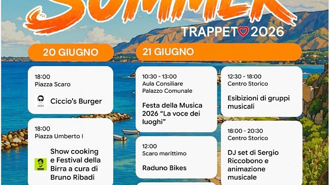 A Trappeto si riaccende l’estate: il 20 e 21 giugno al via il 