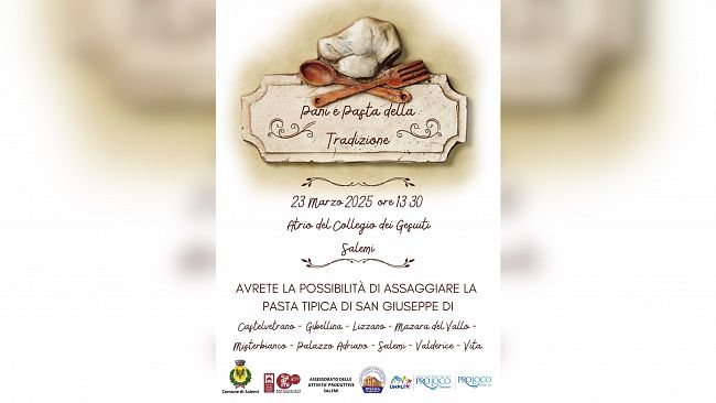 Salemi, torna per il terzo anno consecutivo l’evento culinario “Pani e Paste della tradizione
