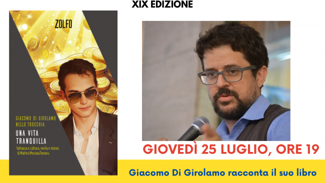 Valderice: secondo appuntamento, il 25 luglio, di Terrazza d’Autore 2024 con Giacomo Di Girolamo 