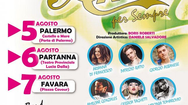 PARTANNA – I finalisti di Amici di Maria De Filippi in tour il 5,6 e 7 Agosto in Sicilia