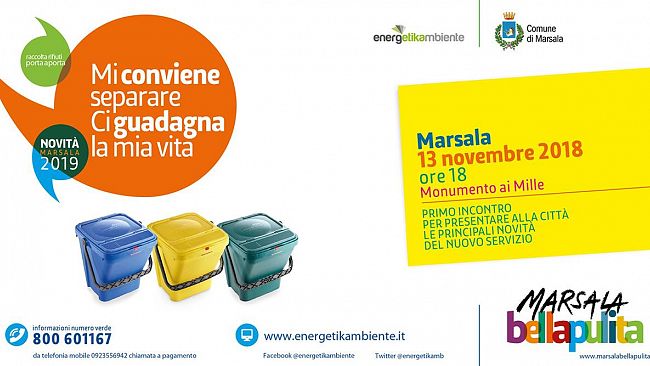 Marsala, nuova raccolta differenziata: Domani incontro con i cittadini