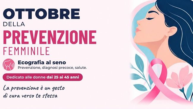 “Ottobre Rosa”. 10-16-17-24-31 le giornate di ottobre dedicate alla prevenzione dei tumori femminili fra 25/45 anni