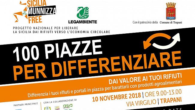 Trapani: Domani 100 Piazze per differenziare. L’iniziativa di Legambiente in Via Virgilio