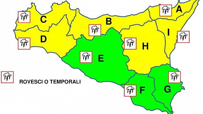 Martedi 15 settembre allerta gialla in provincia di Trapani