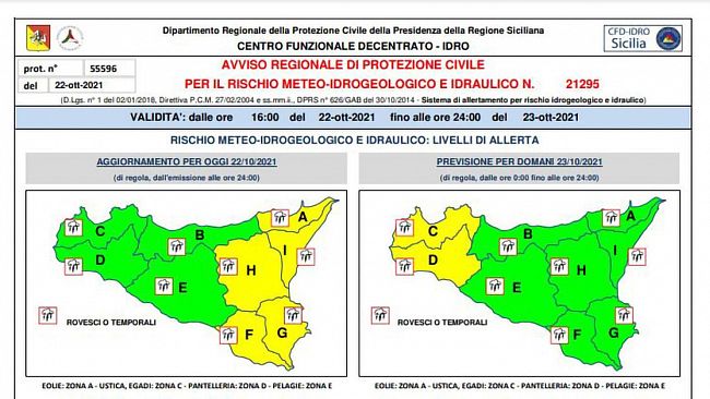 Allerta meteo “gialla”, con probabile peggioramento