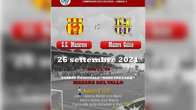 Domenica 26 settembre derby S.C. Mazarese vs Mazara Calcio