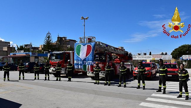Vigili del Fuoco ed Ospedale Sant’Antonio uniti nella lotta al Coronavirus