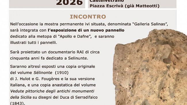 Il Club per l'unesco e l'Archeo club Emi Selinios presentano un incontro sulle metope selinuntine
