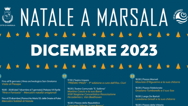 Festività natalizie a Marsala. Un ricco programma fino a gennaio