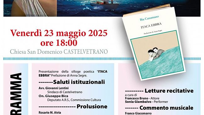​“Itaca Ebbra” di Bia Cusumano alla Galleria Letteraria 2025: la presentazione venerdì 23 maggio a San Domenico