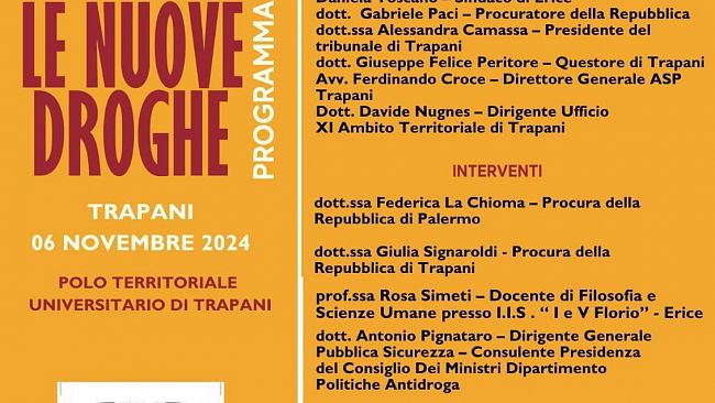 Il 6 novembre in Prefettura, il primo incontro del progetto interistituzionale “Le Nuove Droghe”