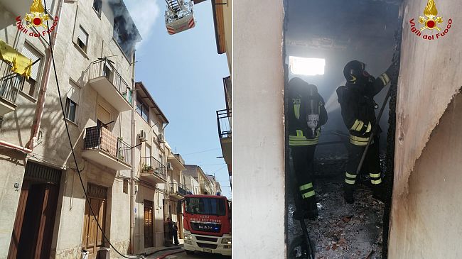 Incendio ad Alcamo: due appartamenti distrutti e otto evacuati
