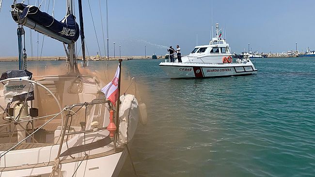 Esercitazione antincendio al porto di Mazara del Vallo
