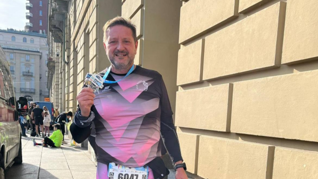 L'atleta mazarese della PAM Gianni Di Matteo alla ​FIAT Torino City Marathon 2025